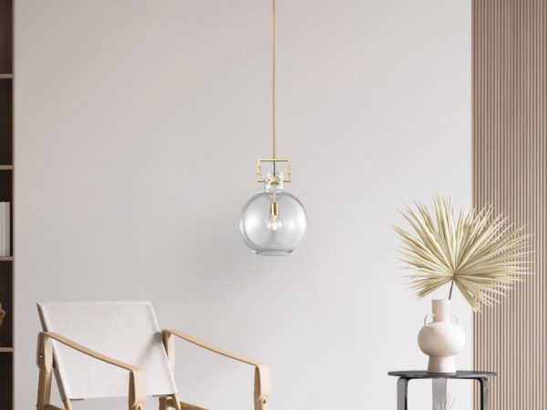 Atlas 1 LED Light Pendant // Crystal and Gold