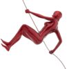 Climbing Woman 8" Wall Sculpture // Metallic Red
