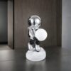 Lighted Astronaut Sculpture // Black & Silver Small