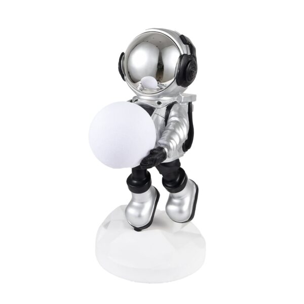 Lighted Astronaut Sculpture // Black & Silver Small