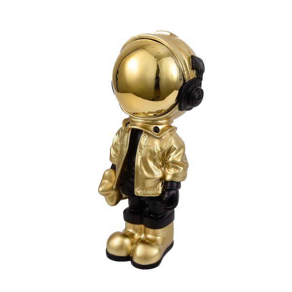 Astronaut Sculpture // Black & Gold Small