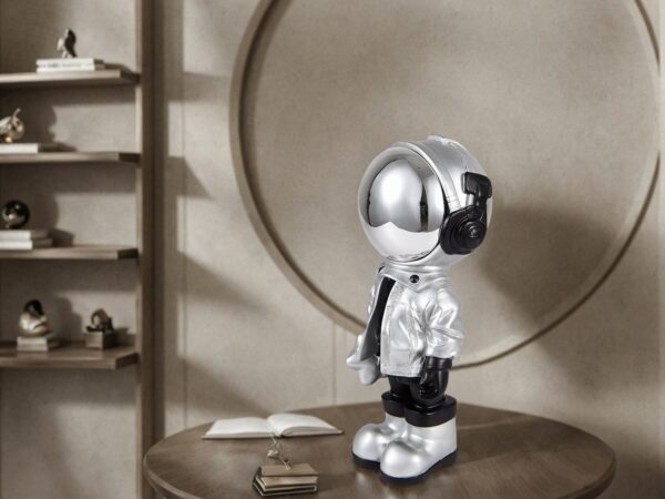 Astronaut Sculpture // Black & Silver Small