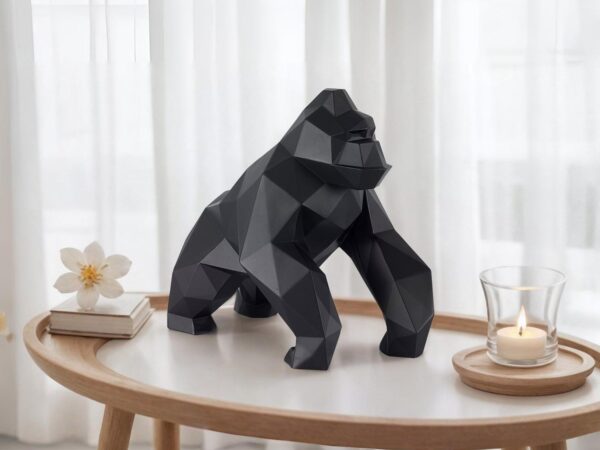 Geometric Ape Sculpture // Matte Black Small