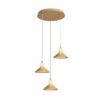 Spanish Alabaster & Aluminum Three-Light Chandelier