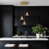 Spanish Alabaster & Aluminum Three-Light Chandelier