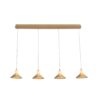 Spanish Alabaster & Aluminum Four-Light Chandelier