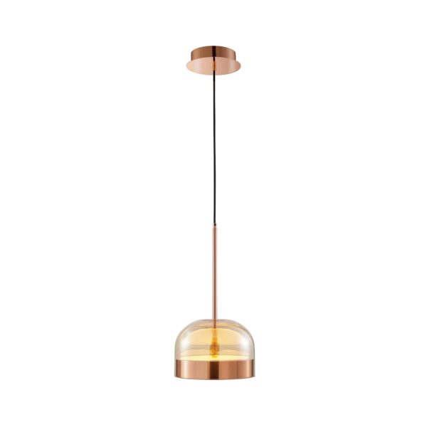 Iron and Champagne Glass Pendant // Rose Gold
