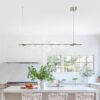 Aluminum and Glass Chandelier // Satin Nickel