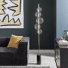 Aluminum and Glass Floor Lamp // Satin Nickel