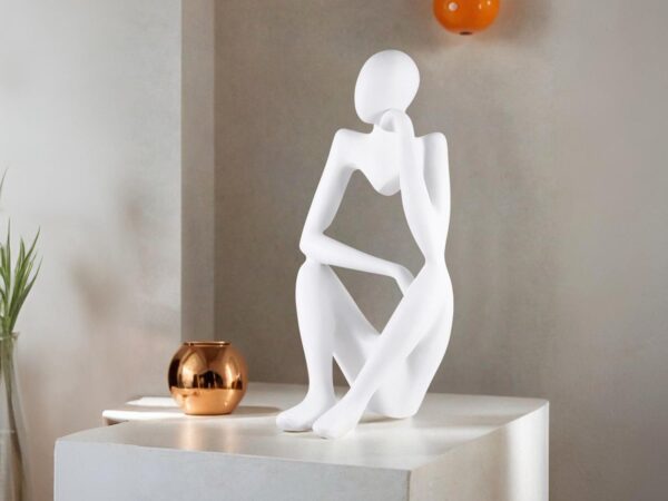 Thinking Figure Sculpture // White