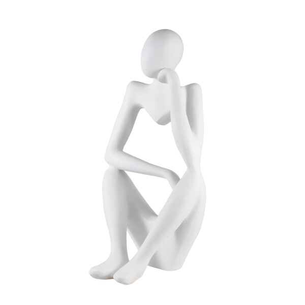 Thinking Figure Sculpture // White