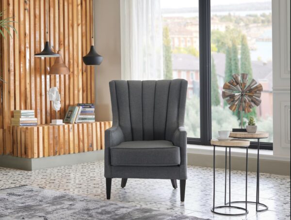 PALMER ACCENT ARMCHAIR (CORVET  ANTHRACITE)