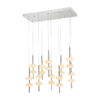 Double Spanish Alabaster Rectangular Chandelier // Chrome