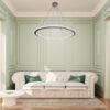 1 Thin Ring Crystal Chandelier // Chrome