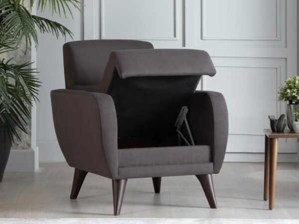 CHAIR IN A BOX-FLEXY W/STORAGE (ZIGANA CHARCOAL)