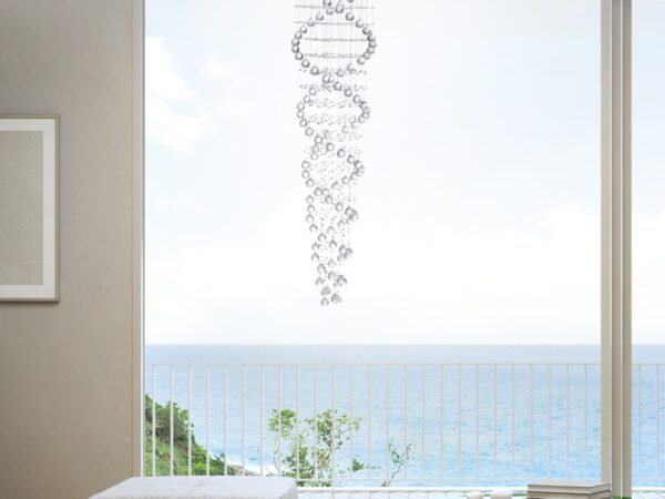 Crystal Chandelier Double Helix// 7 Light, 73" Hanging Length
