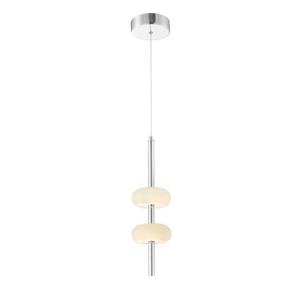Spanish Alabaster Pendant // Chrome
