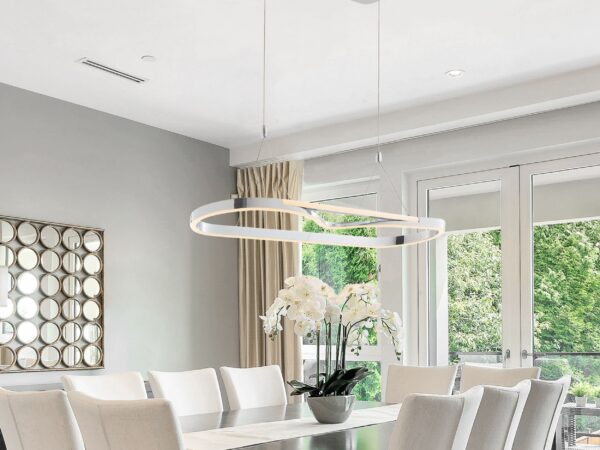 Minsk Single Rectangular Chandelier // Chrome