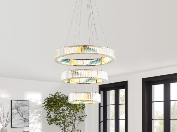 Boeseman's Colorful Chandelier // 3 Tiers, Round