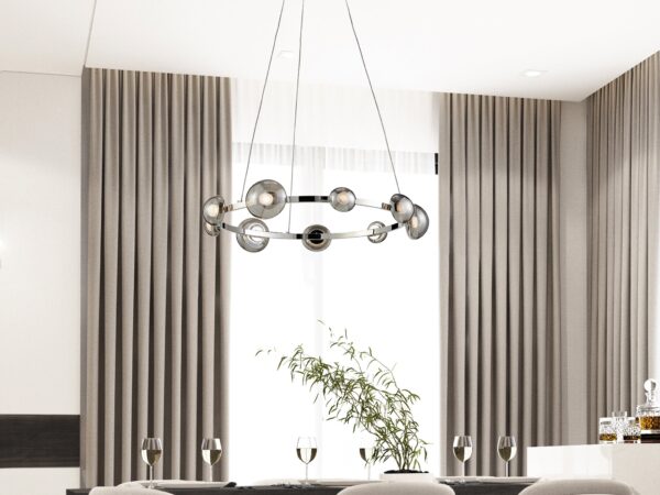 Orbis Halo Chandelier // Polish Nickel