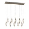 Shinny Teardrops Rectangular Chandelier // Matte Nickel