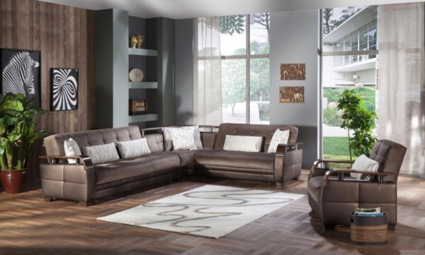 NATURAL SECTIONAL (Prestige Brown) - Sectionals