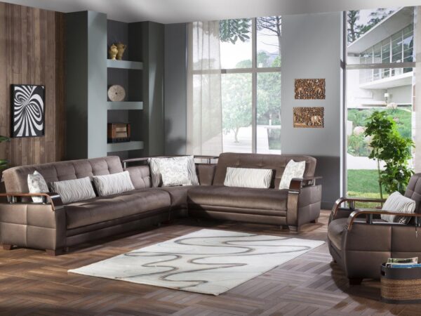 NATURAL SECTIONAL (Prestige Brown) - Sectionals