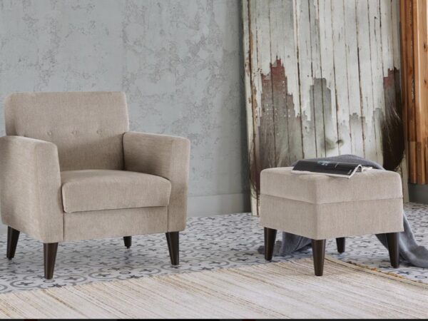 THEO ACCENT CHAIR+OTTOMAN (THEO CREAM)