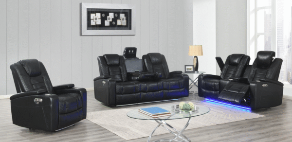 U1871 Black Reclining Loveseat