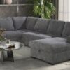 U2660 Grey Sectional With Pull Out