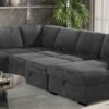 U2660 Grey Sectional With Pull Out