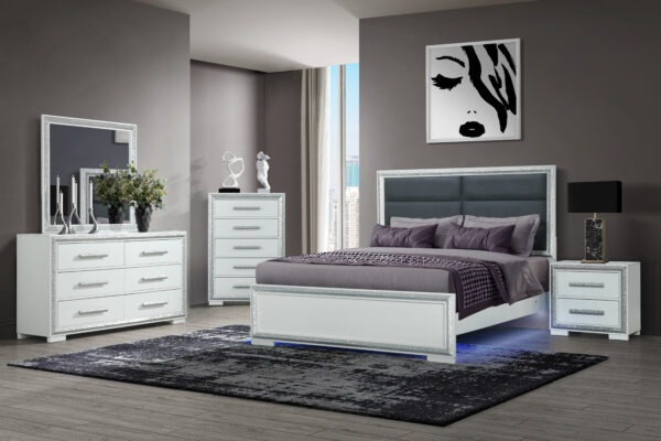 Andros Silver Queen 4 PC Bedroom Set