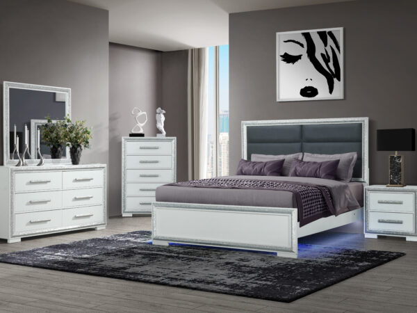 Andros Silver Queen 4 PC Bedroom Set