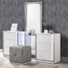 Aspen White Vanity W/ Floor Mirror & Stool