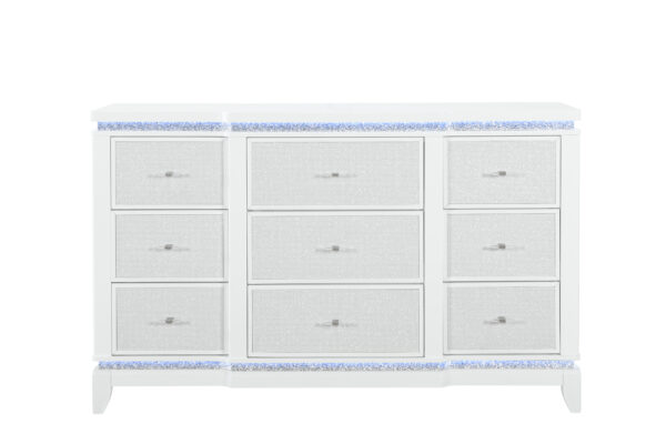Alina White Dresser With Led