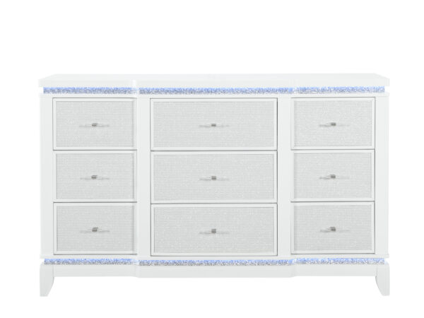 Alina White Dresser With Led