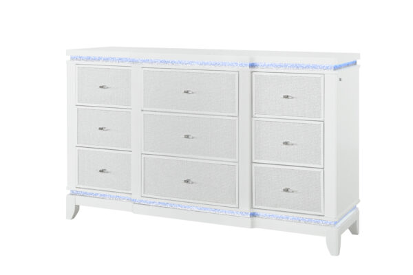 Alina White Dresser With Led