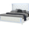 Alina White King Bed With Led