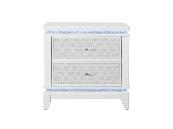 Alina White Nightstand With Led