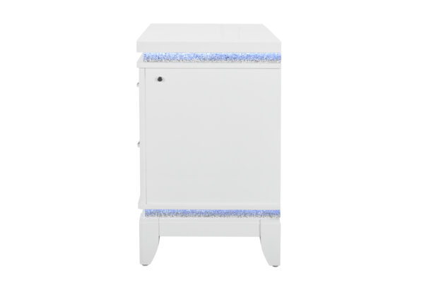 Alina White Nightstand With Led