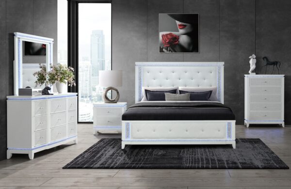 Alina White Queen 4 PC Bedroom Set
