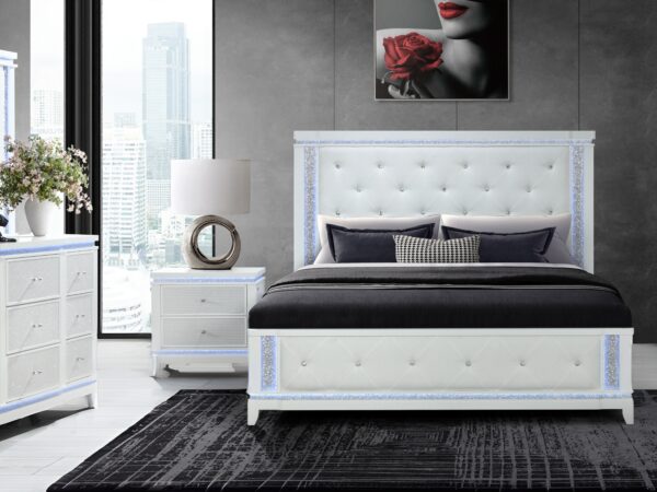 Alina White King 4 PC Bedroom Set
