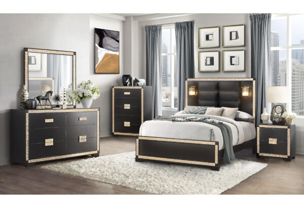Blake Black King 4 PC Bedroom Set