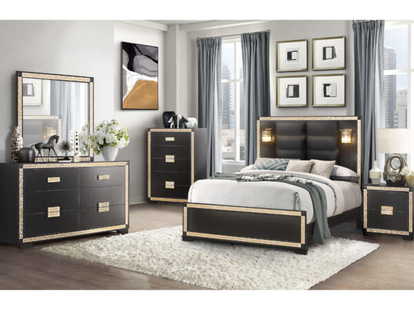 Blake Black Queen 4 PC Bedroom Set