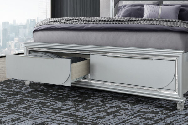 Caleb Silver King Bed