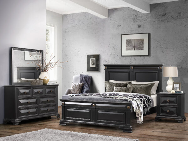 Carter Black Queen 4 PC Bedroom Set