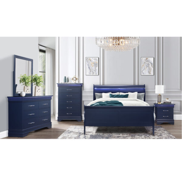 Charlie Blue Queen Bed