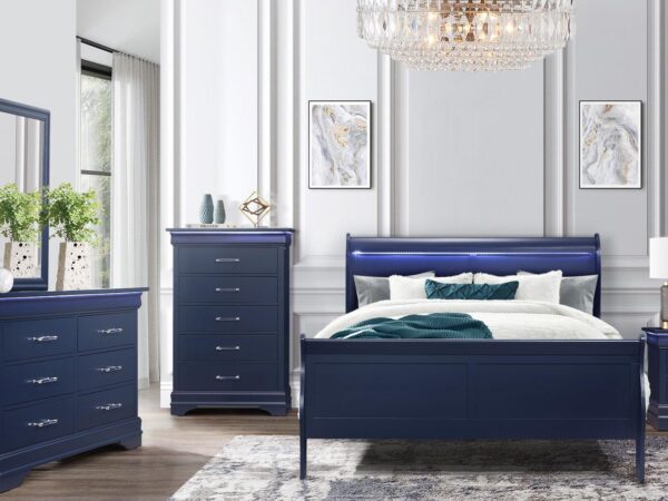Charlie Blue Queen 4 PC Bedroom Set