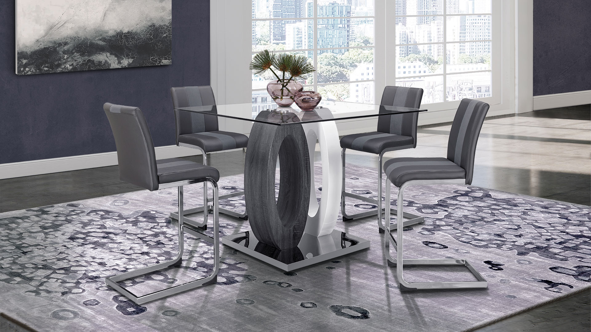 D1628 Bar Table + D915 Bar Stool Gray