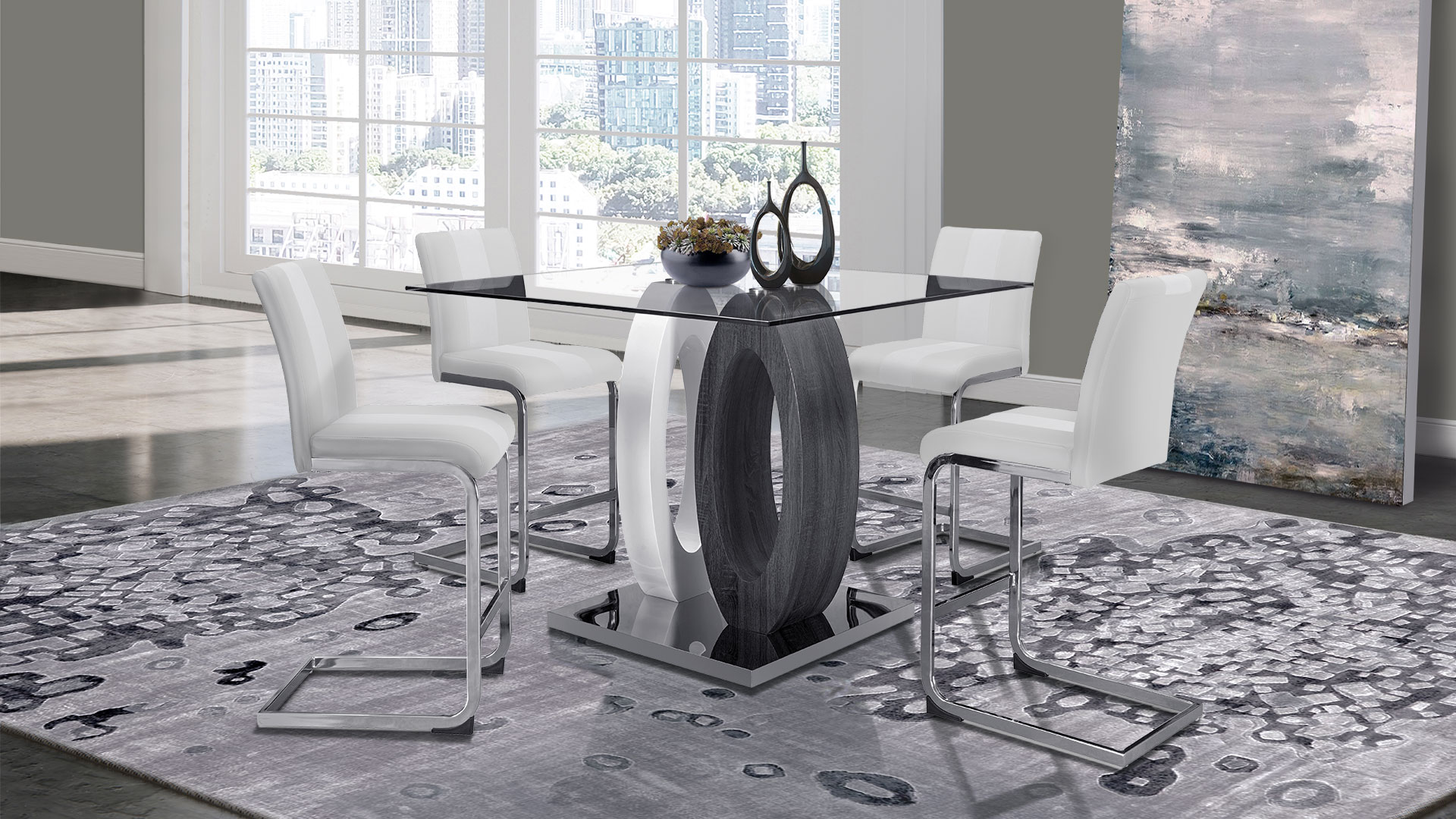 D1628 Bar Table + D915 Bar Stool White
